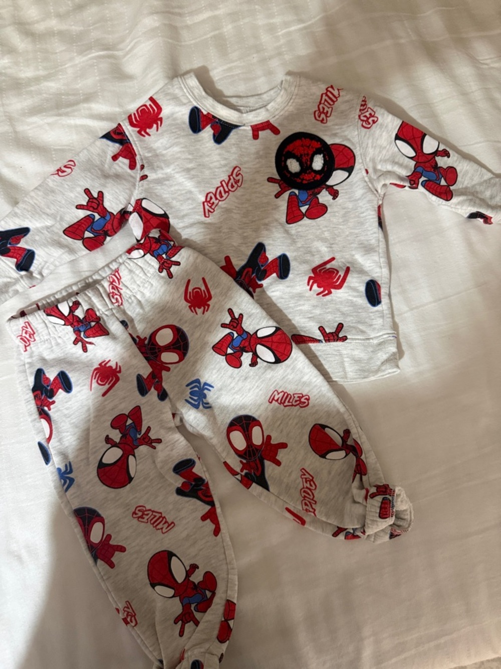 Disney Grey, Red & Blue Spider-Man Pajama Set